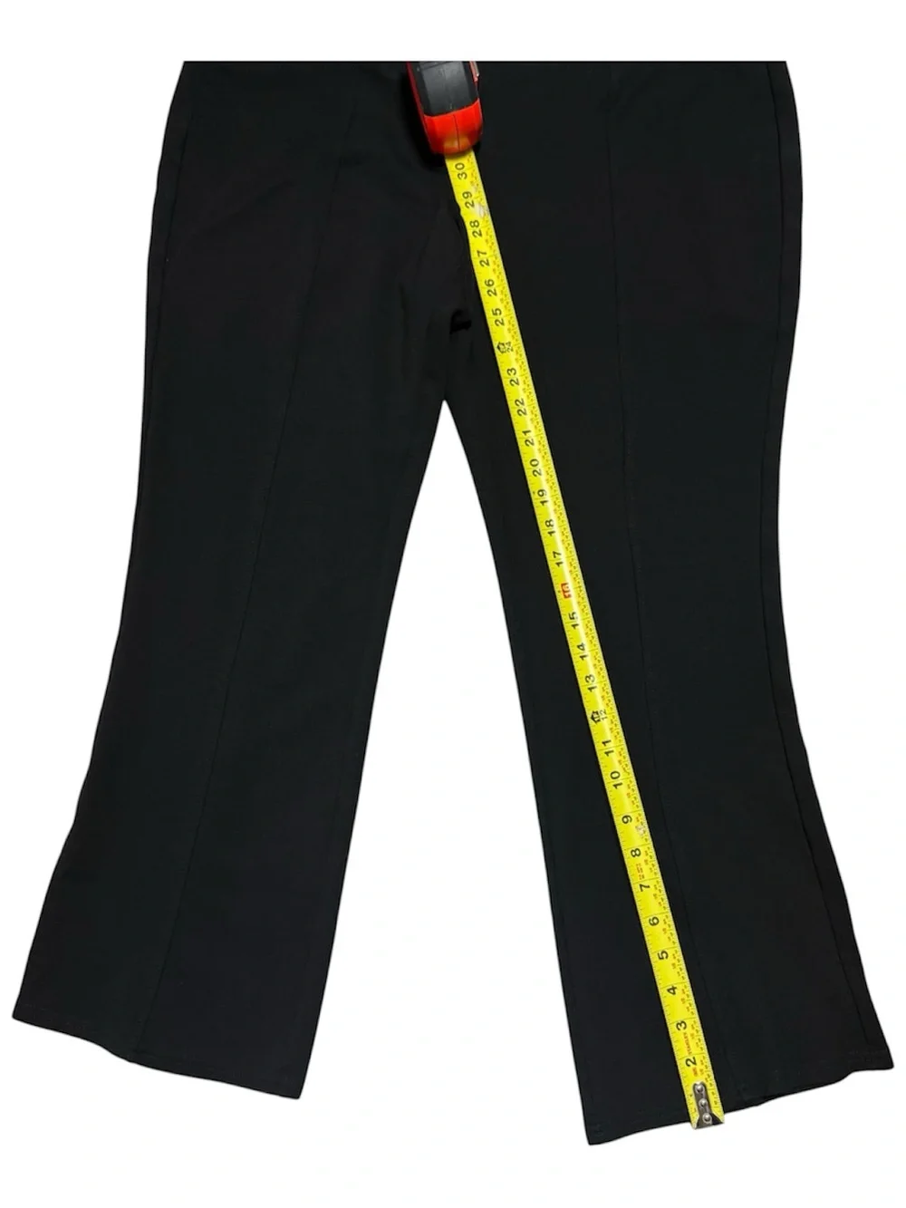 Sabrina Lauren New York Flare Dress Pants Black Front Seam Stretch XL